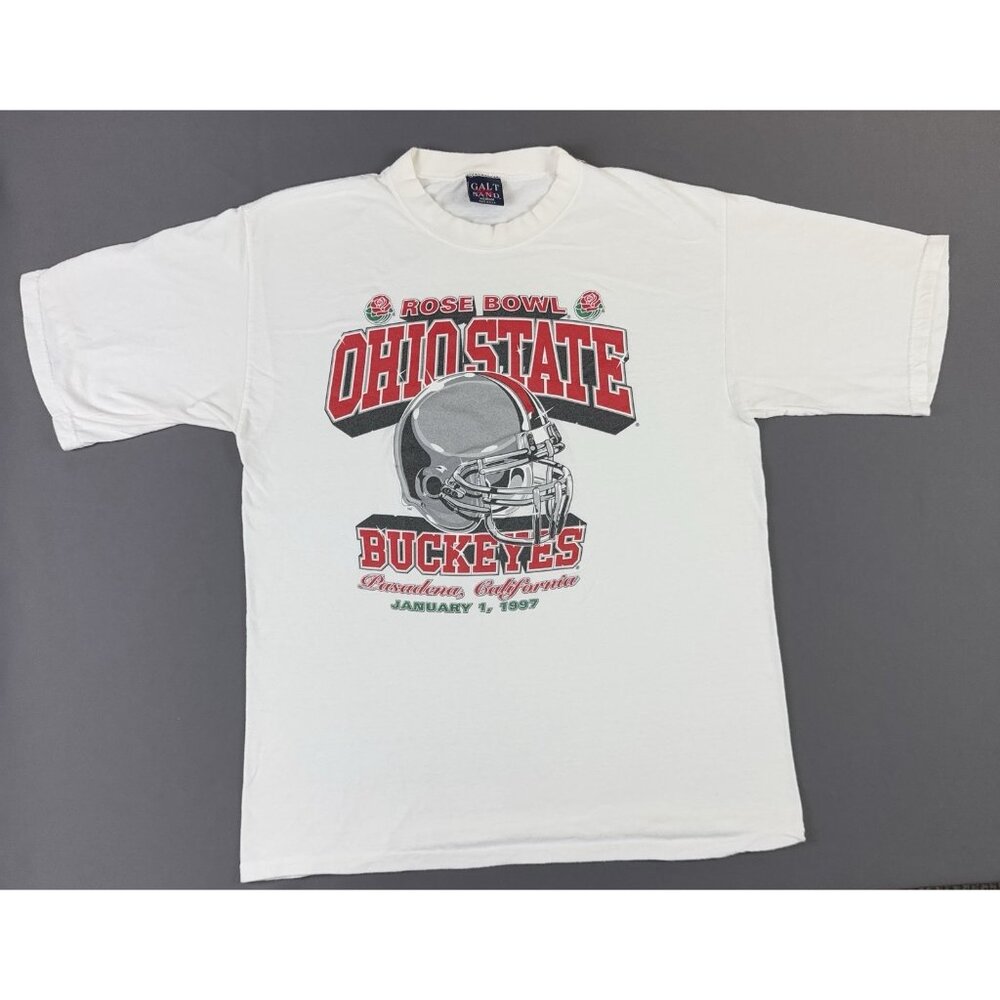 Vintage 1997 Ohio State Buckeyes Rose Bowl Pasadena California White T USA Made